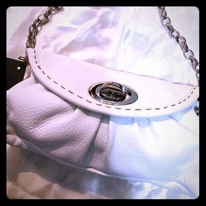 Carla Mancini White Leather Clutch